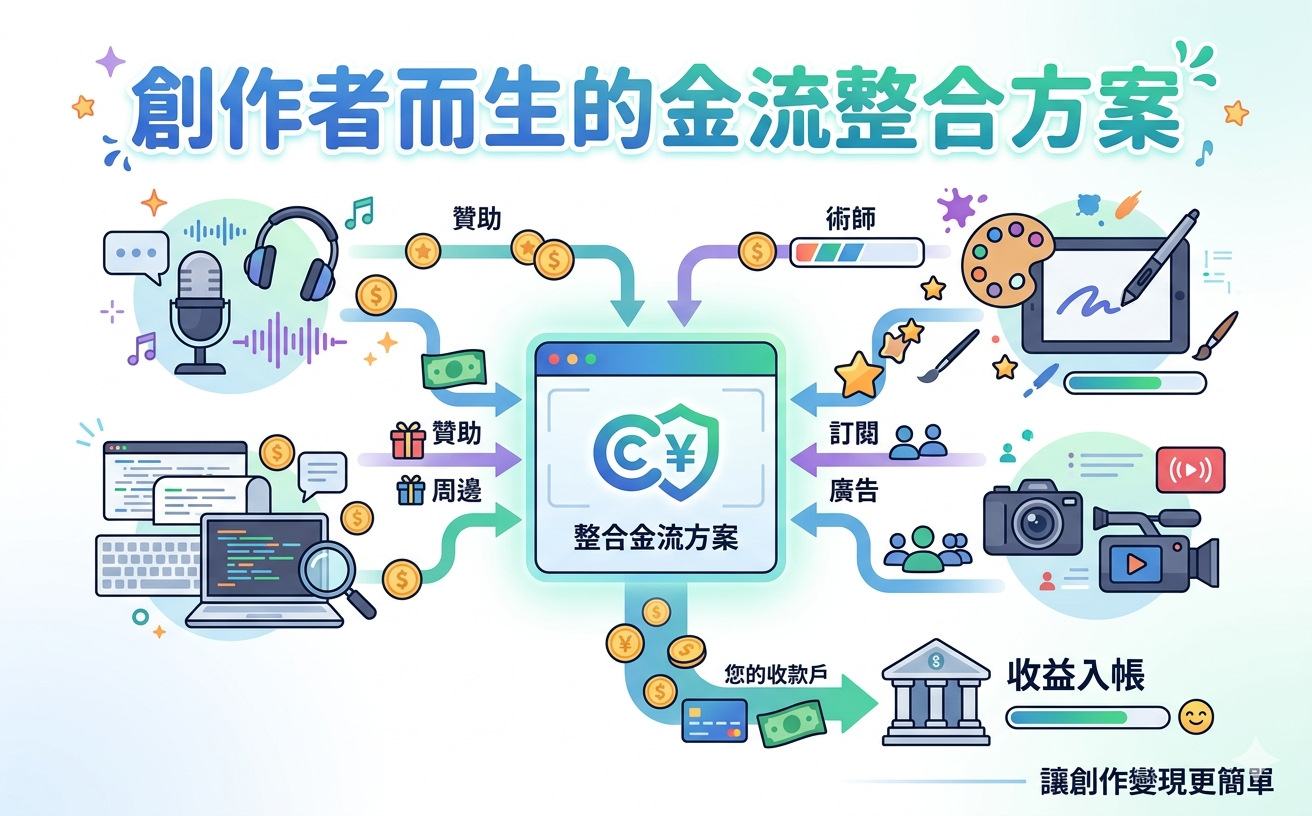 專為內容創作者而生的金流整合方案